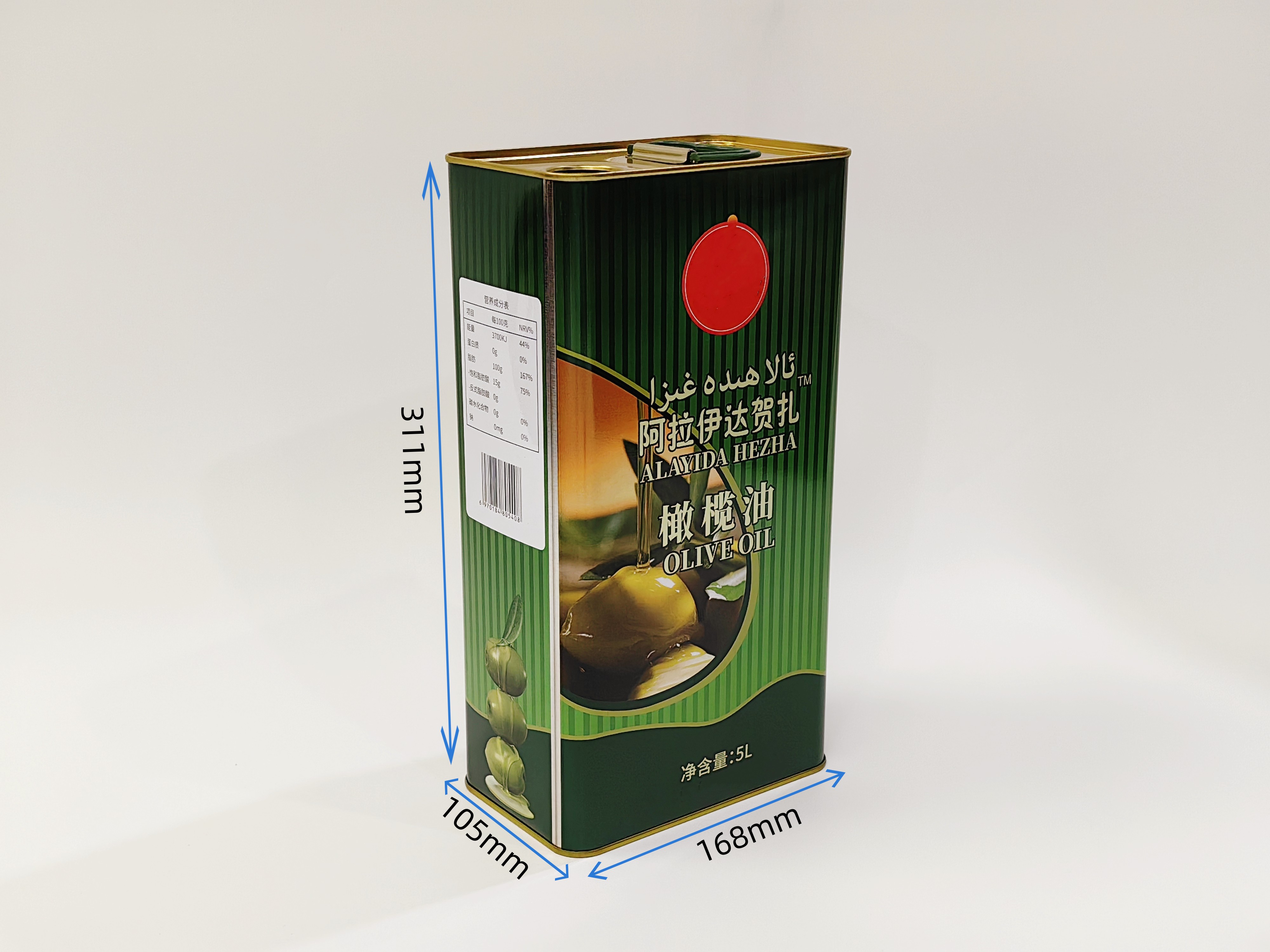 5L印花橄欖油鐵罐 橄欖油鐵桶包裝